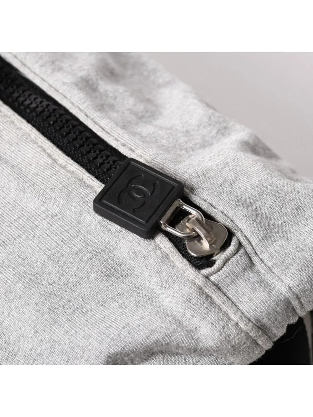 Chanel Sports Line Shoulder Bag CC Logo Choco Bar Gray Silver
